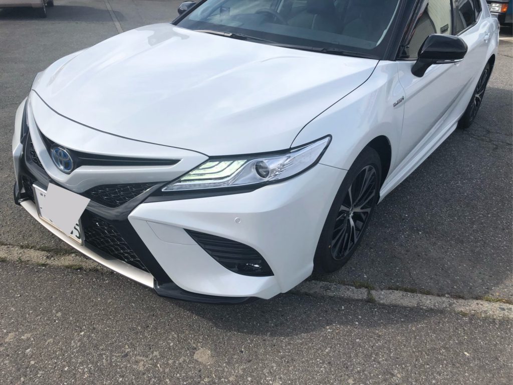 カムリハイブリッドガラスコーティング施工