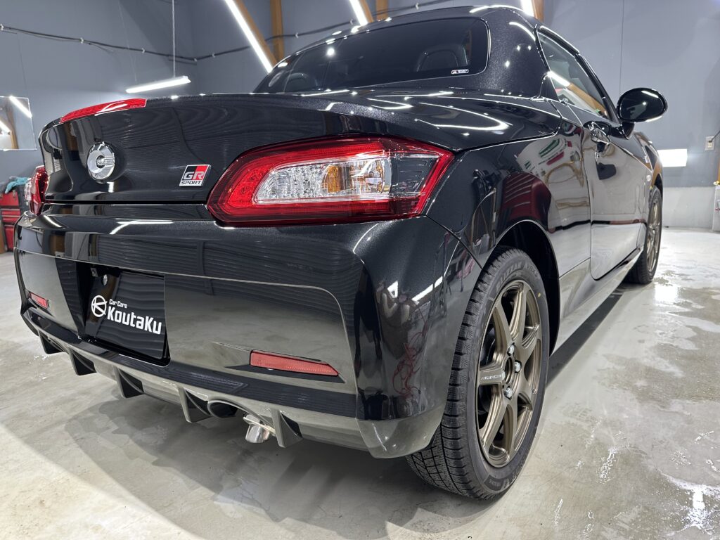 ダイハツコペン ・鏡面磨き作業+セラミックコーティング施工事例・富山県魚津市T様