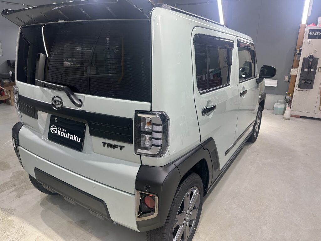 ダイハツタフト・鏡面磨き作業+セラミックコーティング施工事例　富山県滑川市H様