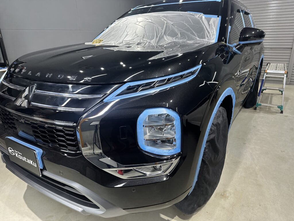 三菱アウトランダーPHEV・鏡面磨き作業+セラミックコーティング施工事例　富山県富山市K様
