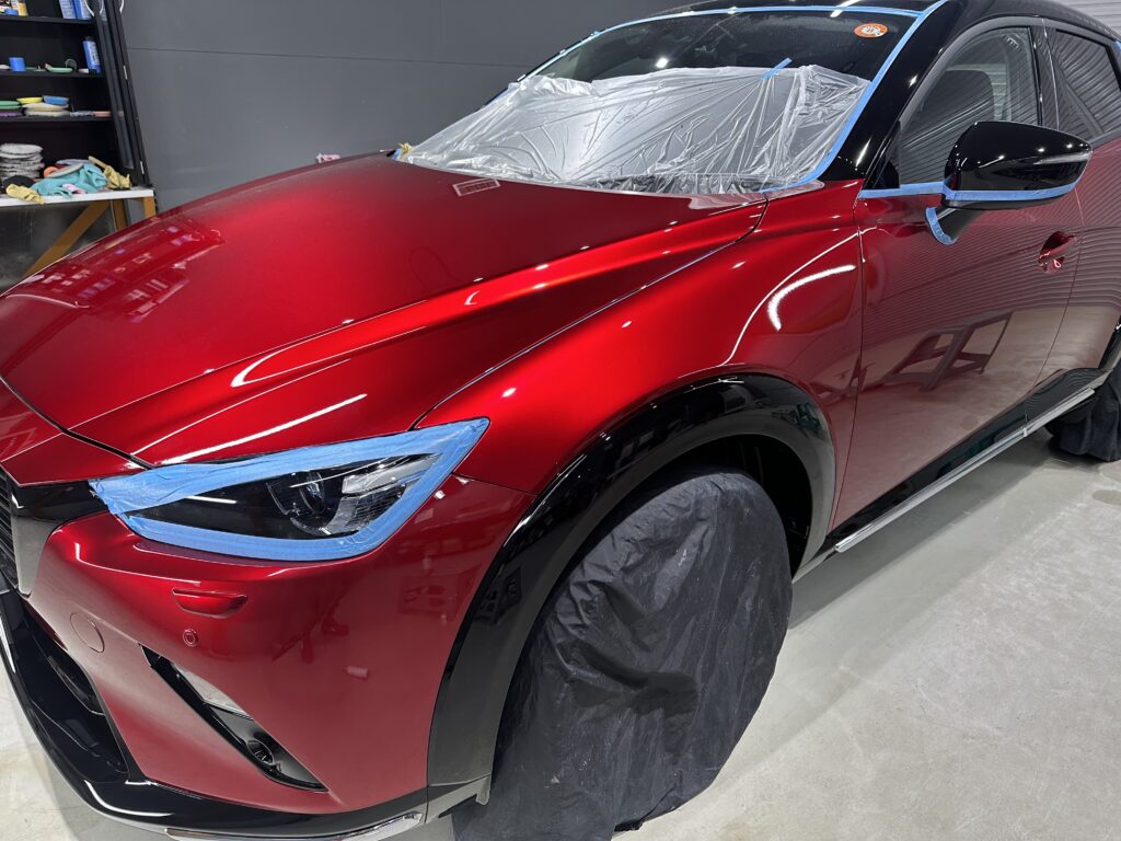 マツダCX-３鏡面磨き作業+セラミックコーティング施工事例　富山県中新川郡Ｍ様