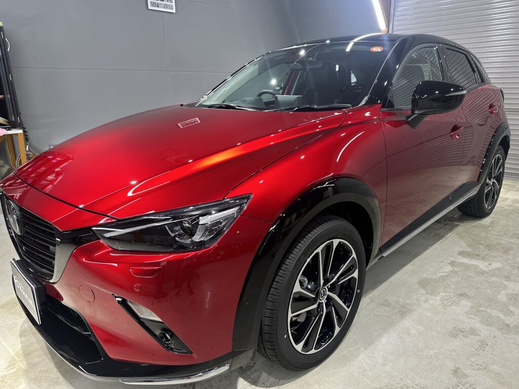 マツダCX-３鏡面磨き作業+セラミックコーティング施工事例　富山県中新川郡Ｍ様