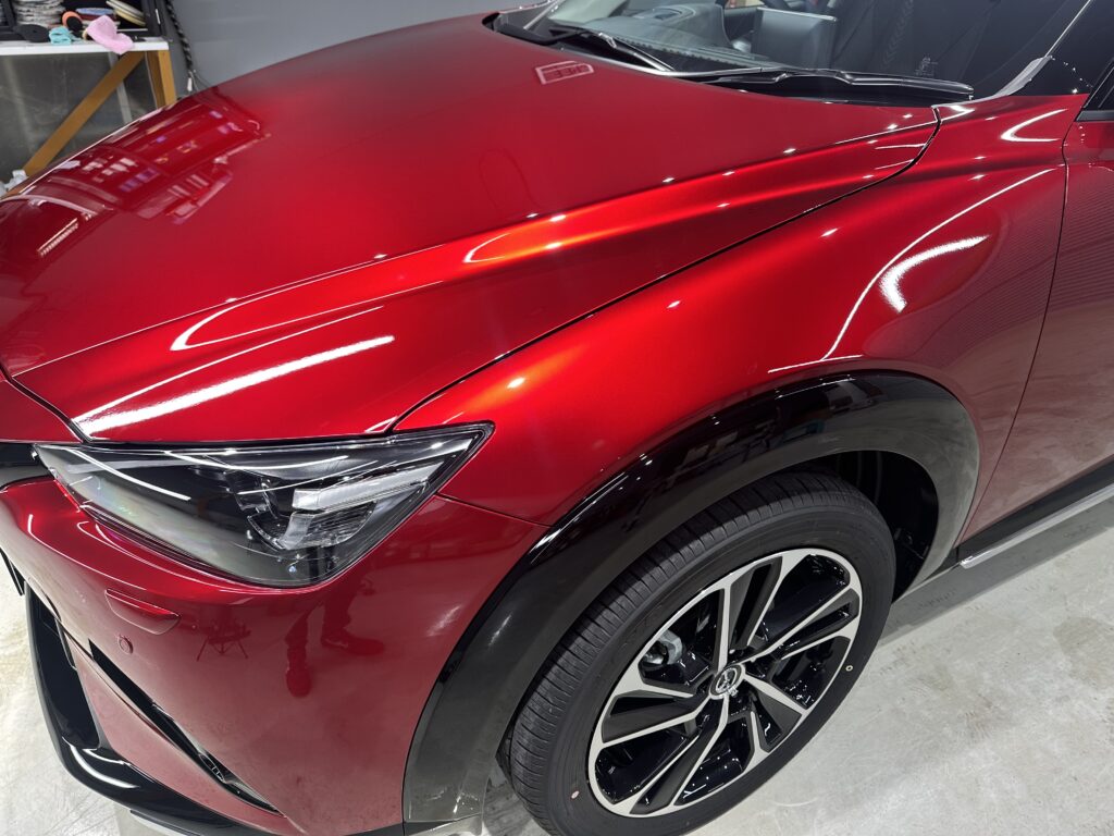 マツダCX-３鏡面磨き作業+セラミックコーティング施工事例　富山県中新川郡Ｍ様