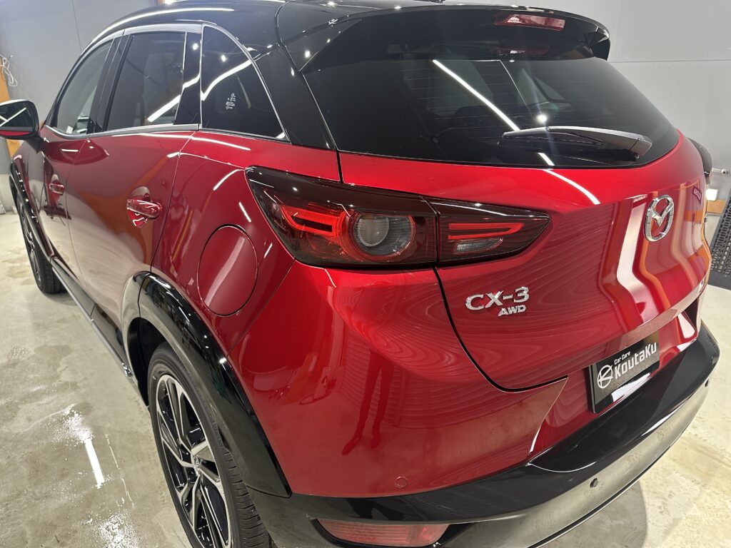 マツダCX-３鏡面磨き作業+セラミックコーティング施工事例　富山県中新川郡Ｍ様