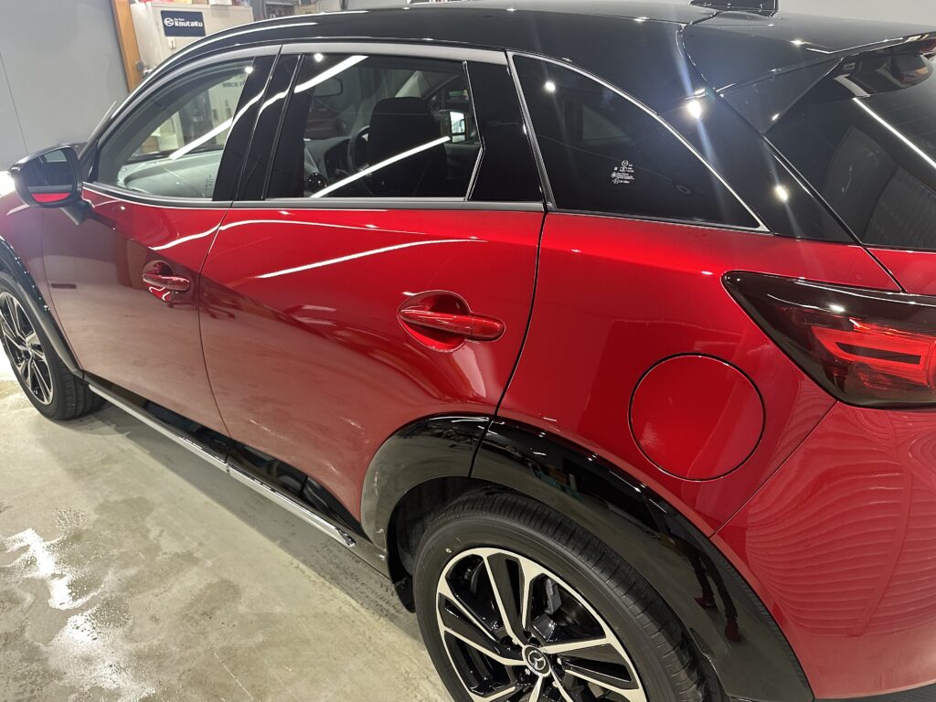 マツダCX-３鏡面磨き作業+セラミックコーティング施工事例　富山県中新川郡Ｍ様