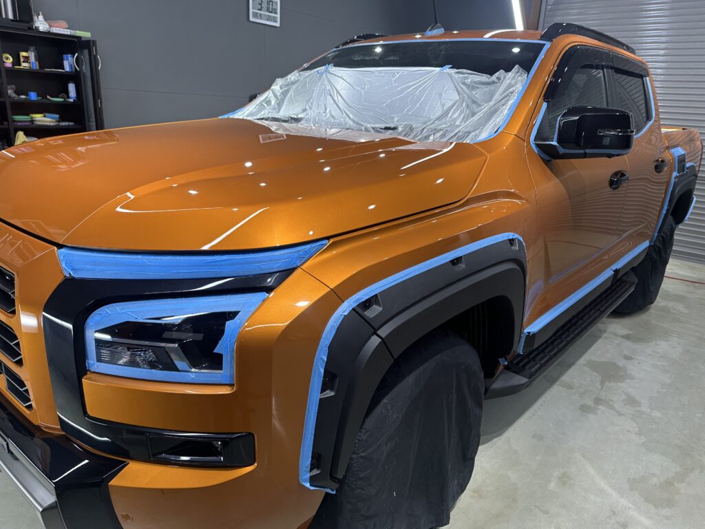 三菱トライトン・鏡面磨き作業+セラミックコーティング施工事例　富山県中新川郡M様