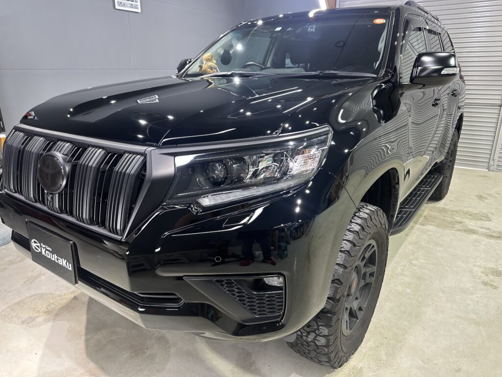 トヨタランドクルーザープラド１５０・鏡面磨き作業+セラミックコーティング施工事例　富山市M様
