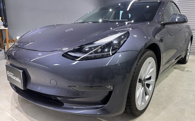 テスラモデル３・鏡面磨き作業+セラミックコーティング施工事例　富山市S様