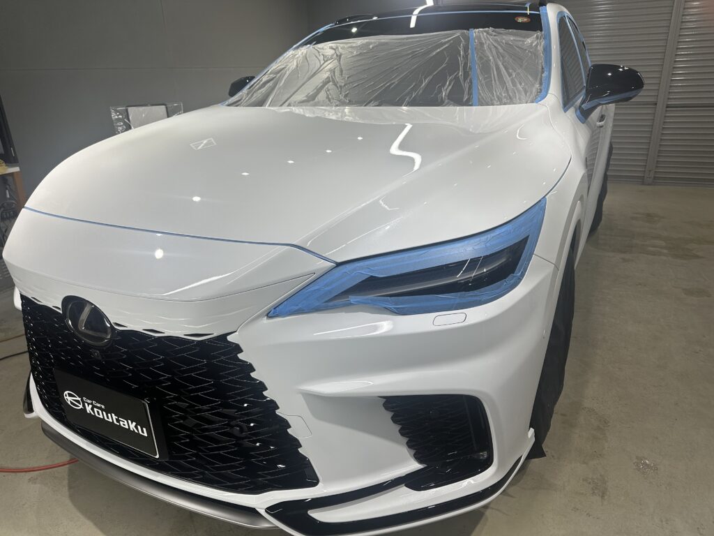 レクサスRX500ｈ・鏡面磨き作業+セラミックコーティング＋遮熱カーフィルム施工事例　高岡市Ａ様