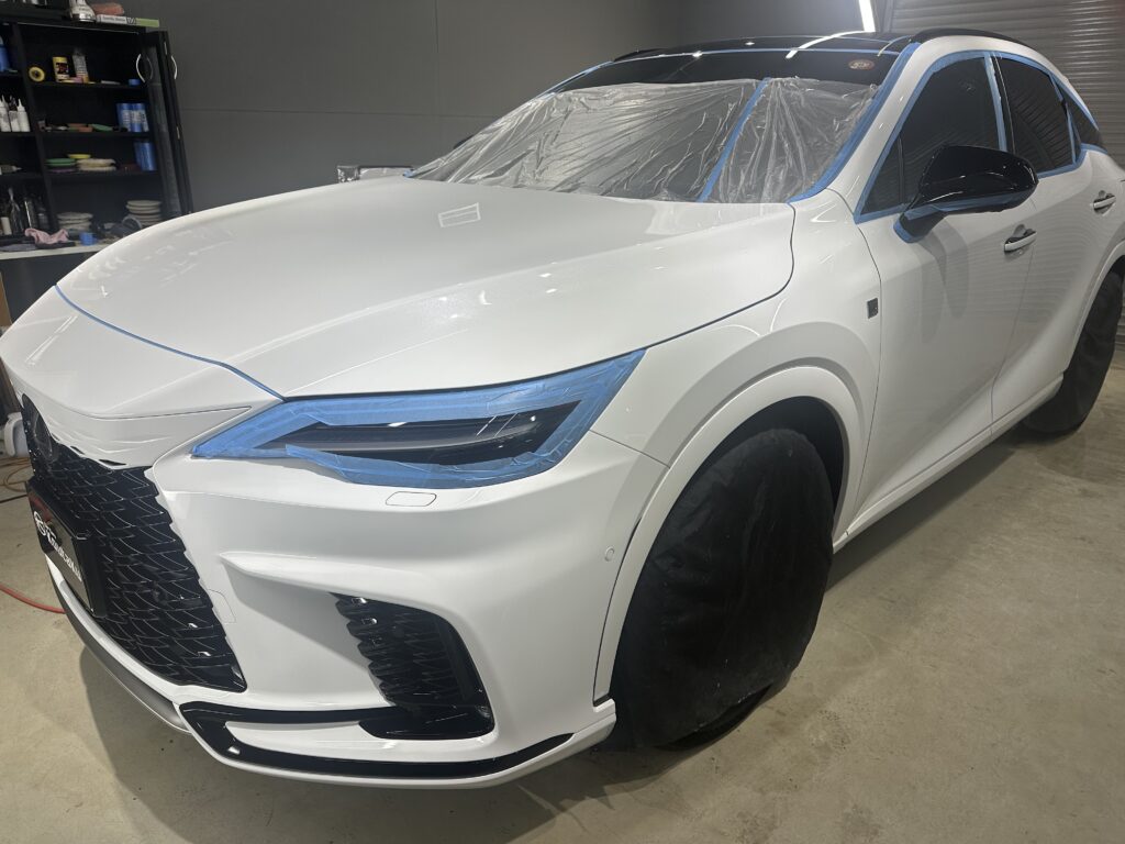 レクサスRX500ｈ・鏡面磨き作業+セラミックコーティング＋遮熱カーフィルム施工事例　高岡市Ａ様
