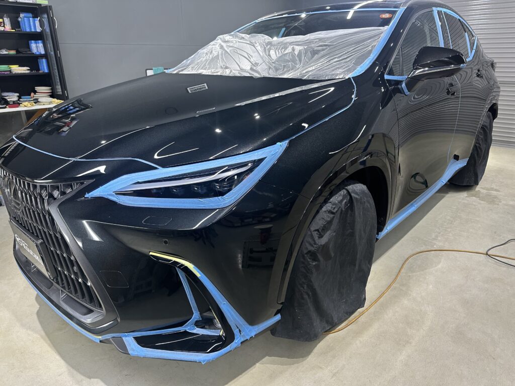 レクサスNX２５０・鏡面磨き作業+セラミックコーティング+遮熱カーフィルム施工事例　高岡市S様