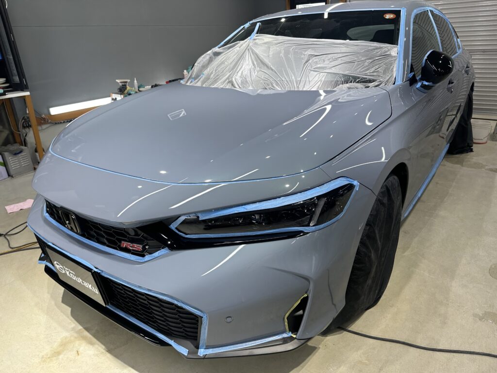 ホンダ・シビック・鏡面磨き作業+セラミックコーティング施工事例　富山市Ｉ様