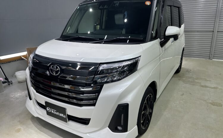 トヨタ ・ルーミーカスタム・鏡面磨き作業+セラミックコーティング+遮熱カーフィルム施工事例　富山市Ａ様