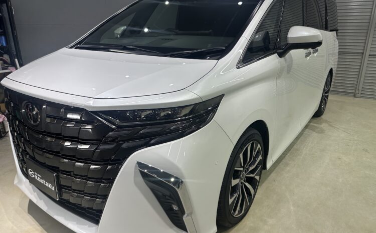 トヨタアルファード・鏡面磨き作業+セラミックコーティング+遮熱カーフィルム施工例　高岡市N様