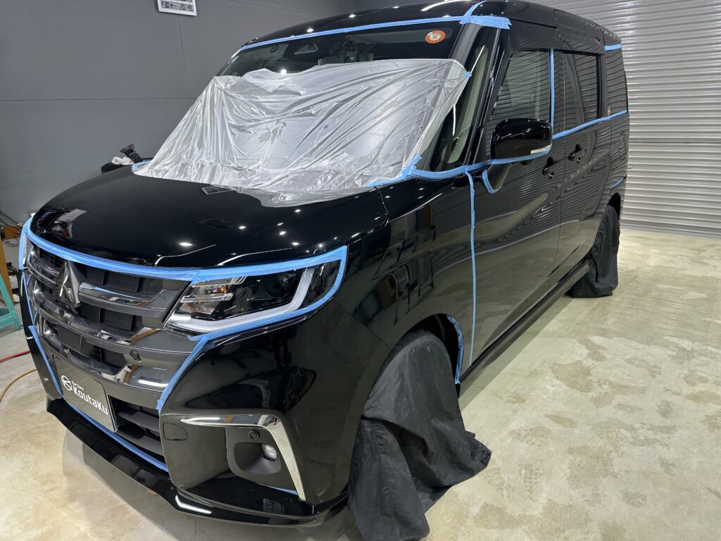 三菱・デリカD２・鏡面磨き作業+セラミックコーティング施工　富山市Ｋ様