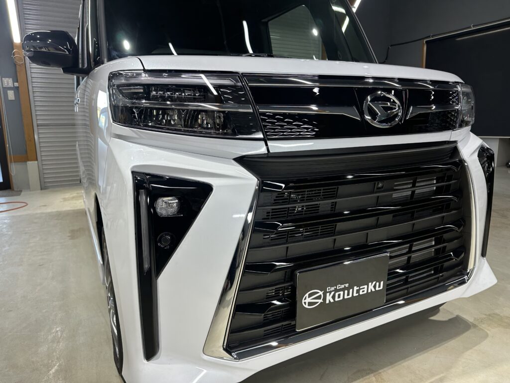 ダイハツ・タントカスタム・高機能遮熱断熱カーフィルム・鏡面磨き作業+セラミックコーティング施工事例　富山市Ｈ様