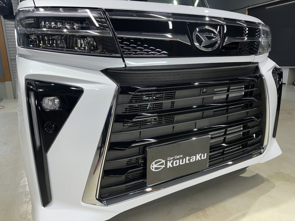 ダイハツ・タントカスタム・高機能遮熱断熱カーフィルム・鏡面磨き作業+セラミックコーティング施工事例　富山市Ｈ様