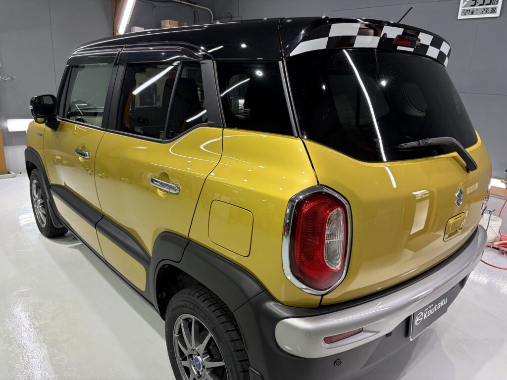 スズキ・クロスビー・鏡面磨き作業+ガラスコーティング施工事例　富山市Ｉ様