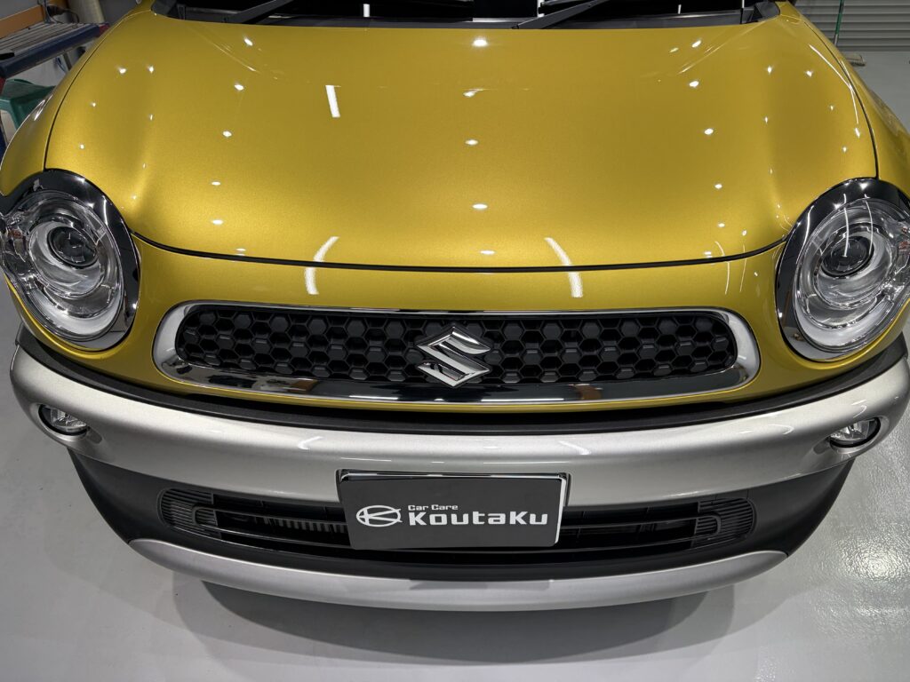 スズキ・クロスビー・鏡面磨き作業+ガラスコーティング施工事例　富山市Ｉ様