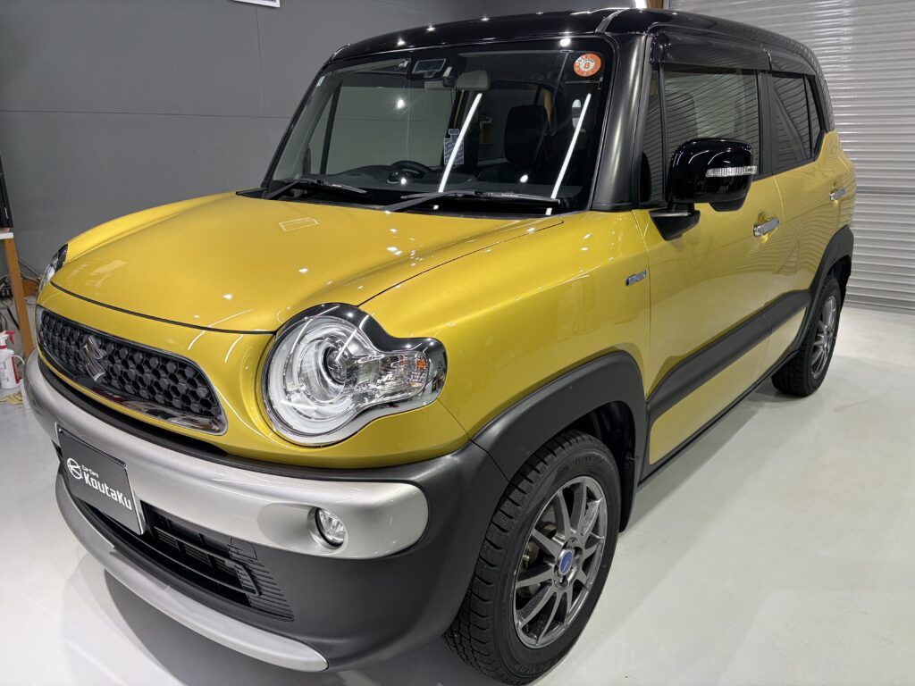 スズキ・クロスビー・鏡面磨き作業+ガラスコーティング施工事例　富山市Ｉ様