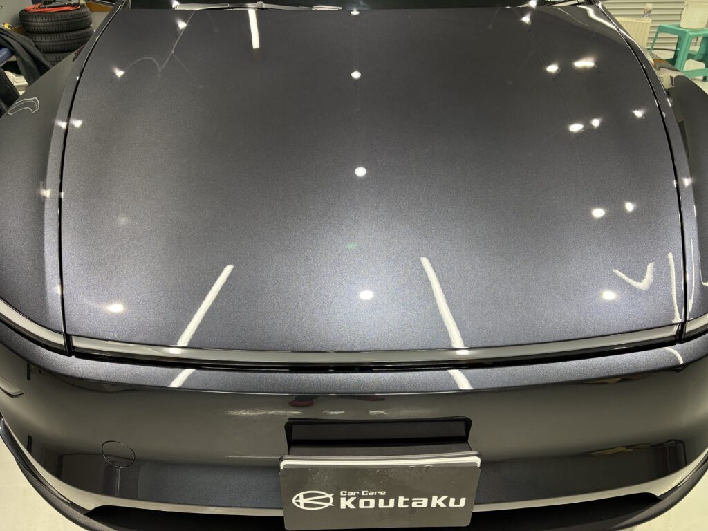 テスラモデルＹ・鏡面磨き作業+セラミックコーティング施工事例　砺波市Ｈ様