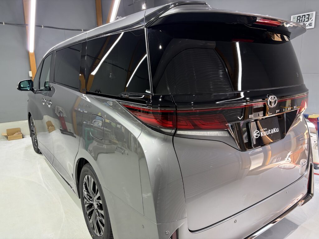 トヨタ・ヴェルファイア・遮熱断熱カーフィルム・鏡面磨き+新開発セラミックコーティング施工事例