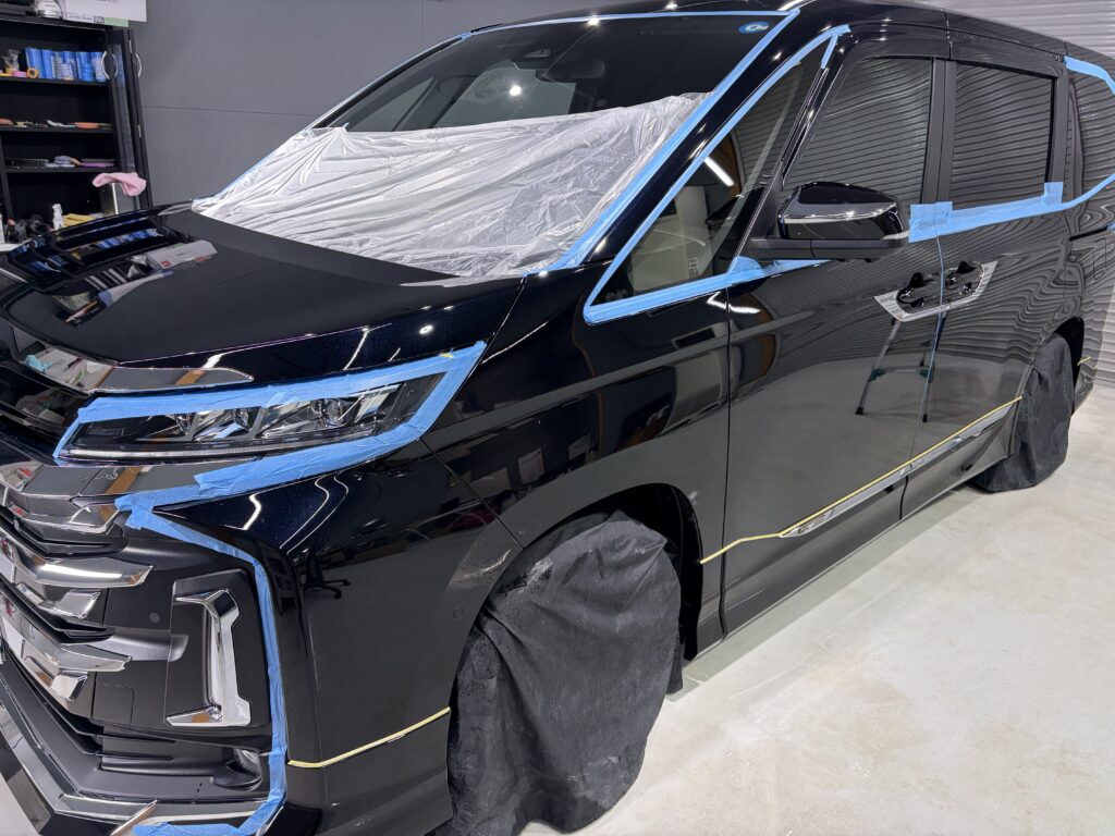 トヨタノア・遮熱断熱カーフィルム・鏡面磨き作業+セラミックコーティング施工事例　富山市Ｋ様