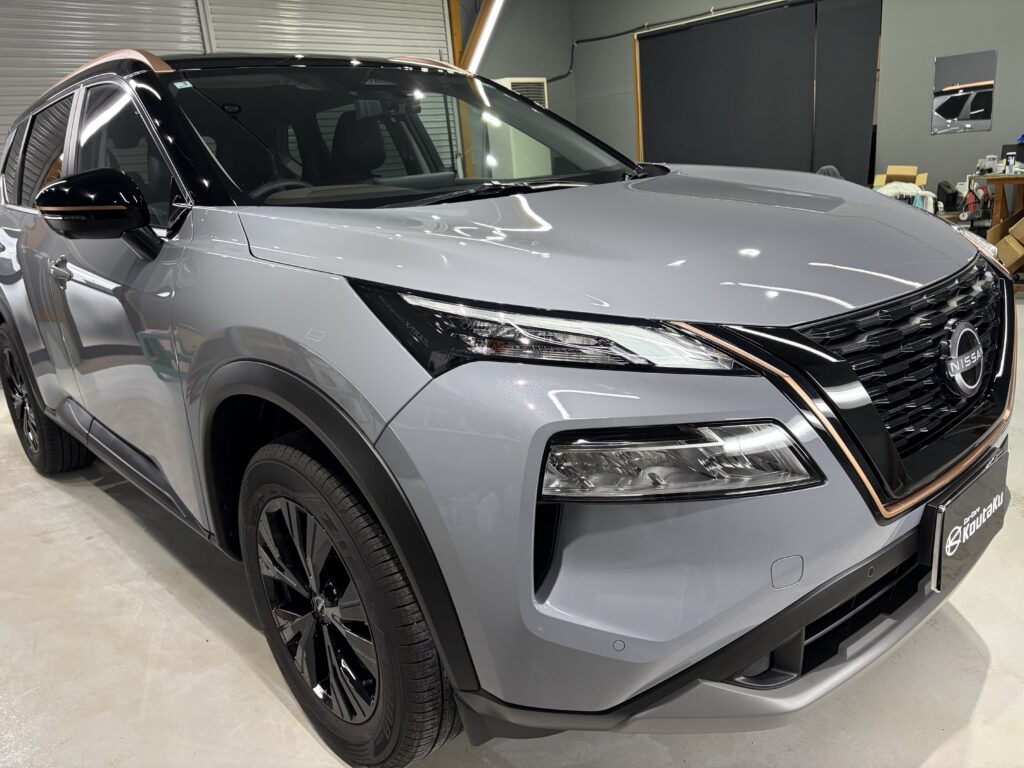 日産・エクストレイル・鏡面磨き作業+セラミックコーティング施工事例　富山市Ｍ様