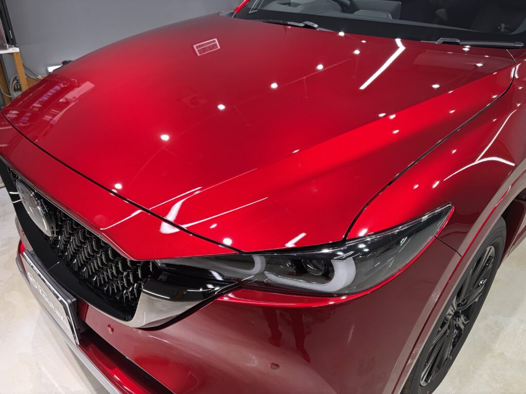 マツダＣＸ５・鏡面磨き作業+セラミックコーティング施工事例・ガラス全面撥水施工　富山市Ｏ様