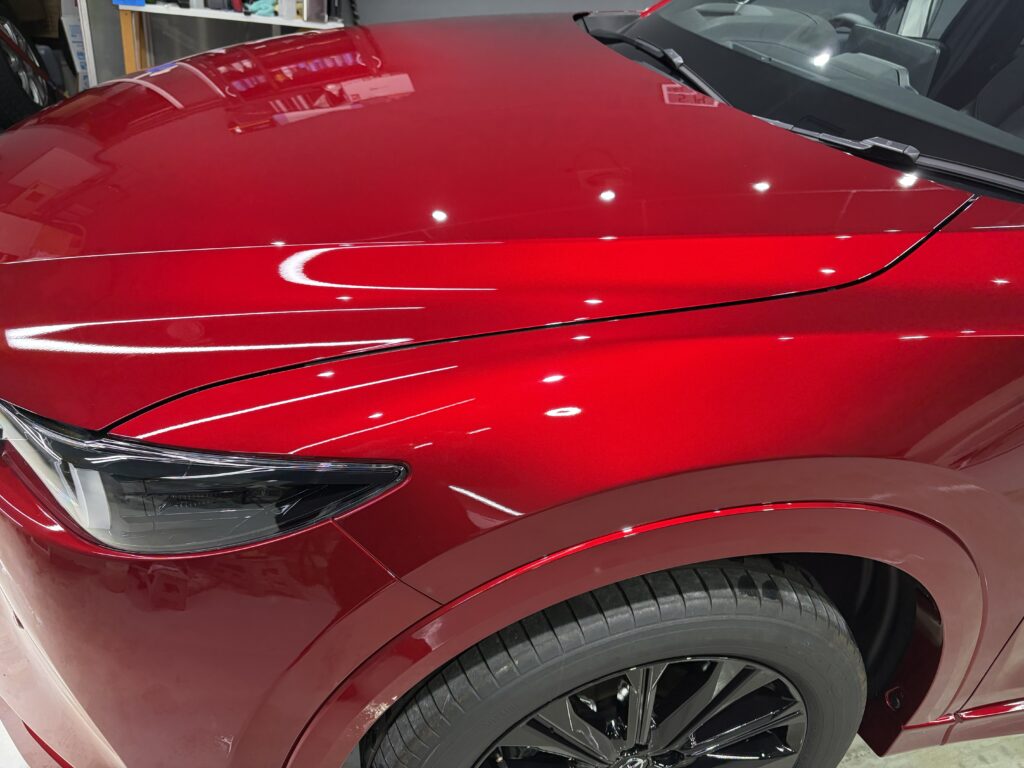 マツダＣＸ５・鏡面磨き作業+セラミックコーティング施工事例・ガラス全面撥水施工　富山市Ｏ様