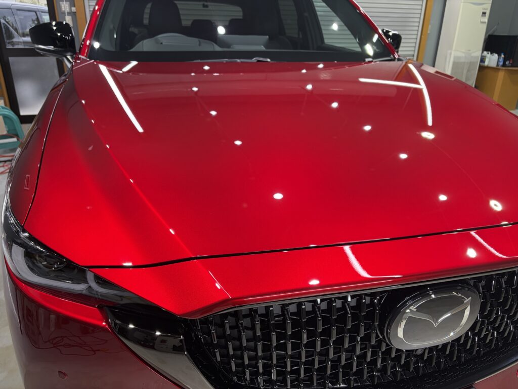 マツダＣＸ５・鏡面磨き作業+セラミックコーティング施工事例・ガラス全面撥水施工　富山市Ｏ様
