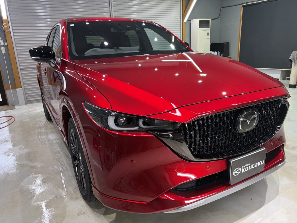 マツダＣＸ５・鏡面磨き作業+セラミックコーティング施工事例・ガラス全面撥水施工　富山市Ｏ様