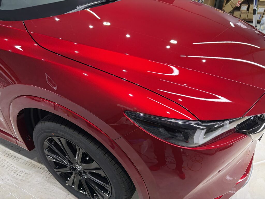 マツダＣＸ５・鏡面磨き作業+セラミックコーティング施工事例・ガラス全面撥水施工　富山市Ｏ様