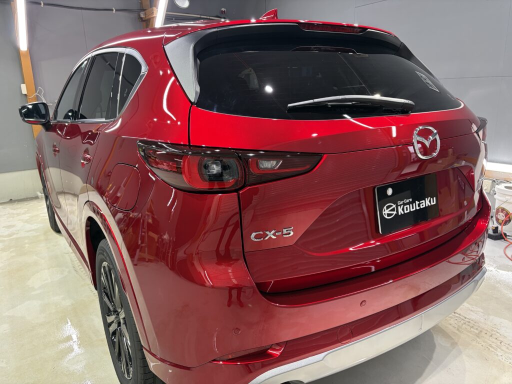 マツダＣＸ５・鏡面磨き作業+セラミックコーティング施工事例・ガラス全面撥水施工　富山市Ｏ様